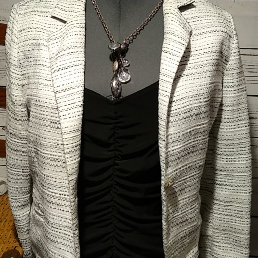 CAbi, white with black blazer in 14.